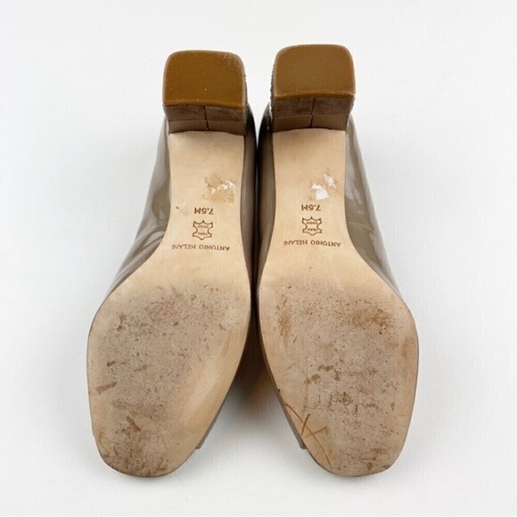 Antonio Melani Peep Toe Patent Leather Studded Block Heels Size 7.5 - Picture 11 of 12